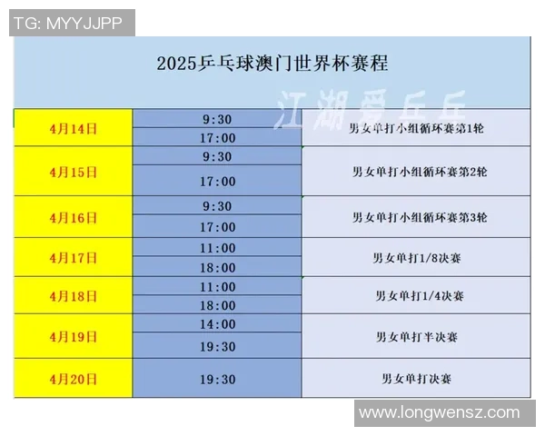 中央电视台录播2025年11月24日至30日乒乓球竞赛